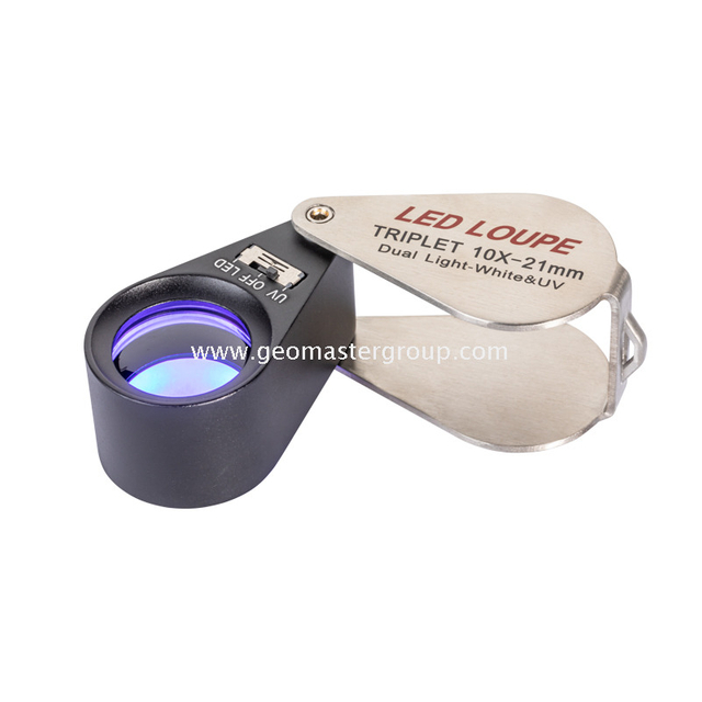 Lupa LED de vidrio (10x,21 mm)