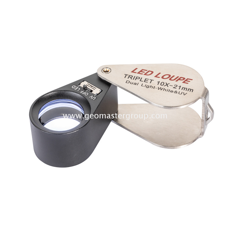Lupa LED de vidrio (10x,21 mm)