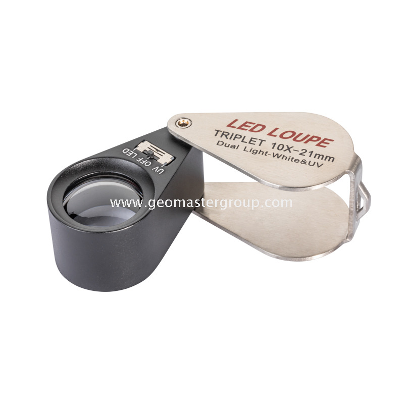 Lupa LED de vidrio (10x,21 mm)