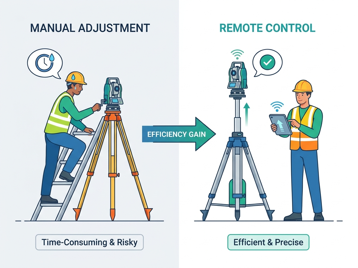 Tr&iacute;pode de elevaci&oacute;n con control remoto en dise&ntilde;o de construcci&oacute;n