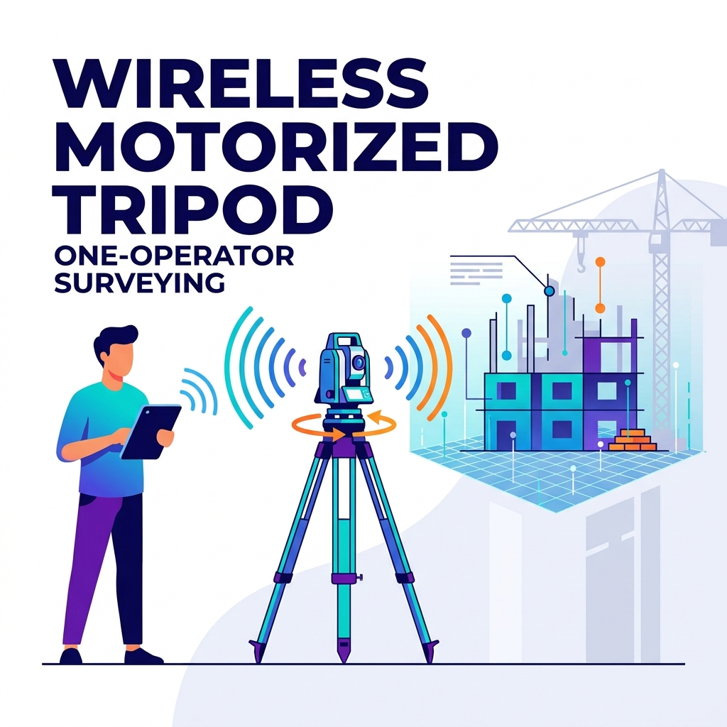 ¿Puede un operador completar tareas topográficas con un trípode motorizado inalámbrico?