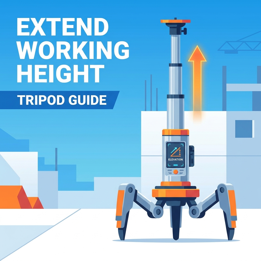 Cómo ampliar la altura de trabajo de un trípode topográfico motorizado